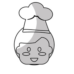 cartoon kid wearing chef hat over white background. vector illustration