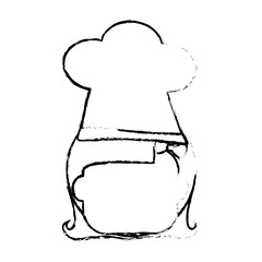 cartoon kid wearing chef hat over white background. vector illustration