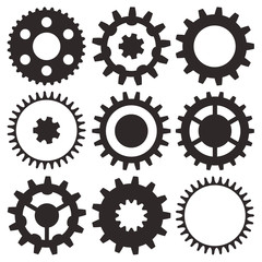 Vector collection of gear wheels