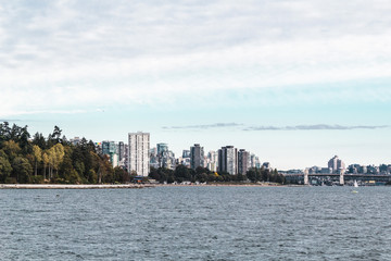 Downtown Vancouver view from Stanley Park Seawall