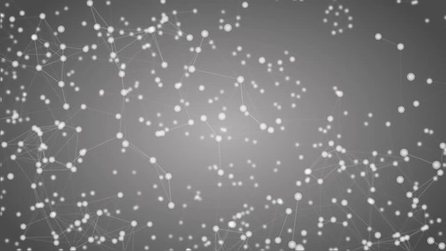 Clusters of Molecules on Gray Background -  Abstract  Video Footage  