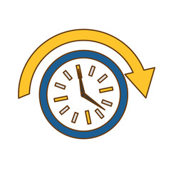 clock with arrow above icon image vector illustration design 