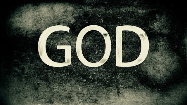 Gold Word  "God" in Rays of Light -  Shining Video Footage  