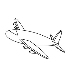 black line airplane icon image vector illustration design 