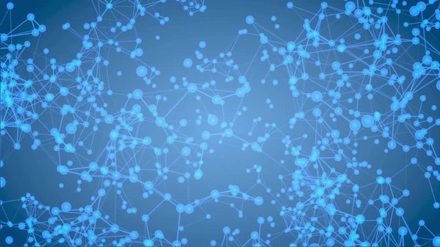 Clusters of Molecules on Blue Background -  Abstract  Video Footage  
