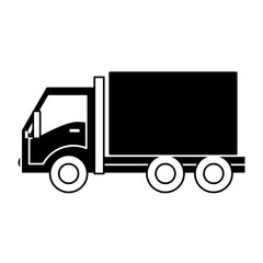 cargo truck icon over white background. vector illustration