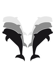 Jump 6 delfine team pattern cool design silhouette outline delfin cute cute © Style-o-Mat-Design