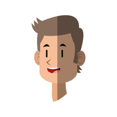 happy man face cartoon over white background. colorful design. vector illustration