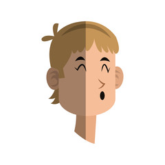 happy man face cartoon over white background. colorful design. vector illustration