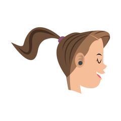 woman cartoon icon over white background. colorful design. vector illustration