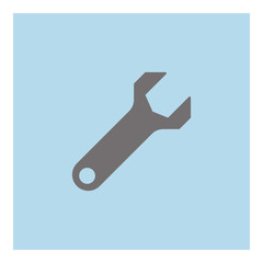 Settings icon - Flat design, glyph style icon - Blue square colored