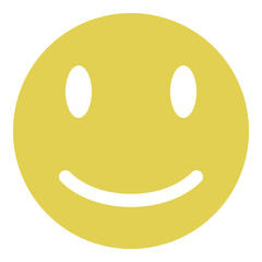 Smiley icon - Flat design, glyph style icon - Yellow