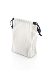beautiful fabric bag on white