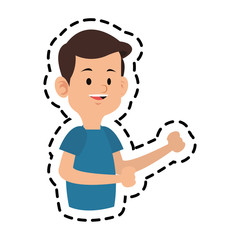 boy cartoon icon over white background. colorful design. vector illustration
