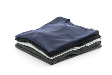 Stack of clothes on white