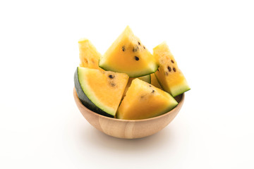 fresh yellow watermelon on white