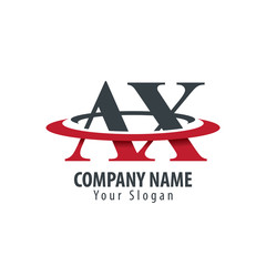 Initial Letter AX With Overlapping Swoosh Circle