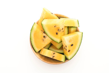 fresh yellow watermelon on white