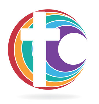 Cross symbol of church logo 