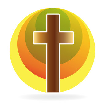 Cross religion symbol logo icon vector