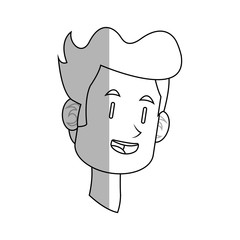 happy man face cartoon  icon over white background. vector illustration