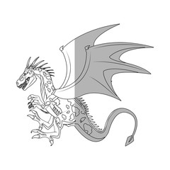 dragon cartoon icon over white background. vector illustration
