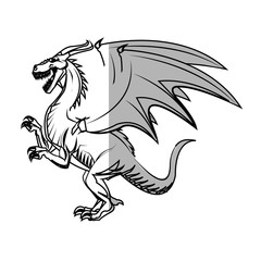 dragon cartoon icon over white background. vector illustration