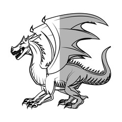 dragon cartoon icon over white background. vector illustration
