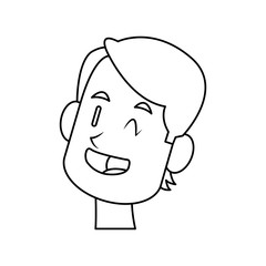 Obraz na płótnie Canvas happy man face cartoon over white background. vector illustration