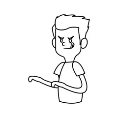 boy cartoon icon over white background. vector illustration