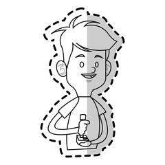 boy cartoon icon over white background. vector illustration