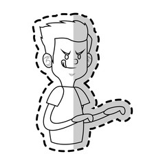 boy cartoon icon over white background. vector illustration