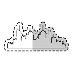 silhouette of city icon over white background. vector illustration