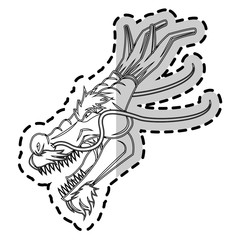 dragon cartoon icon over white background. vector illustration