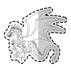 dragon cartoon icon over white background. vector illustration