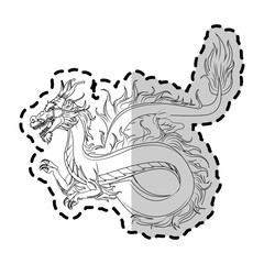 dragon cartoon icon over white background. vector illustration