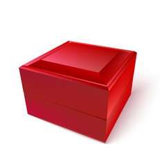 Black closed box for jewelry and gifts isolated on white background