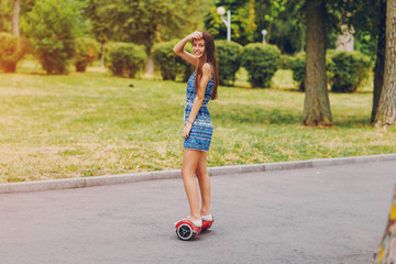 young girl walking park