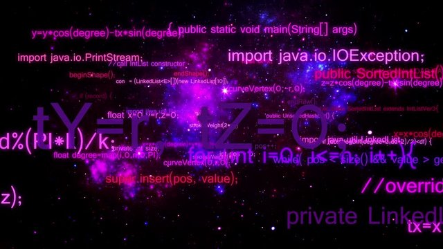 Slow Flying of Programming Codes  -   Abstract Video Footage