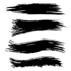Black ink vector brush strokes isolated on white background. Vector illustration. Grunge texture.