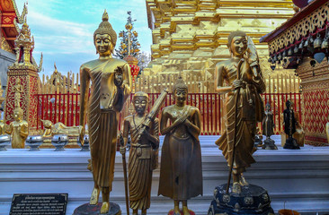 Wat Phra That Doi Suthep in Chiang Mai Province Northern Thailand. The temple have been founded in 1383 when the first stupa was built.