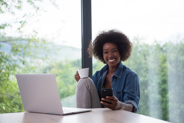 African American woman in the living room