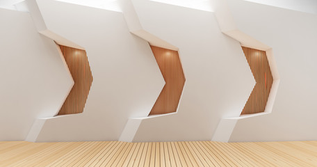 3D rendering image for minimalist and modern wooden wall decoration14