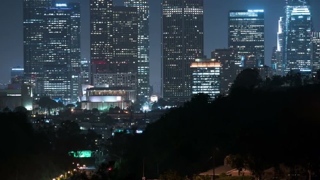 Los Angeles Skyscrapers 12 Time Lapse Night