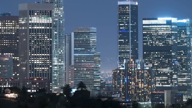 Los Angeles Skyscrapers 20 Time Lapse Night