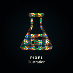Flask - pixel illustration.