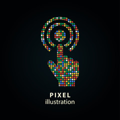 Touch - pixel illustration.