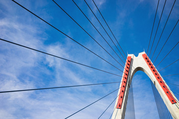 Obraz premium Nhat Tan Bridge (or Vietnam - Japan Friendship Bridge),the cable-stayed bridge crossing the Red River (Asia) in Hanoi, inaugurated on 4 January 2015