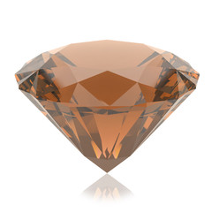 Fototapeta premium Orange crystal on a white background. 3d render