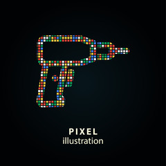 Drill - pixel illustration.